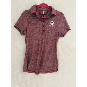 Under Armour HeatGear Golf Polo Womens Small Maroon Red Buffalo Ridge UPF 30 NEW